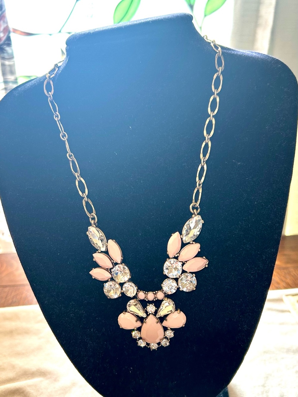 J. Crew Vintage Blush Pink Statement Necklace
